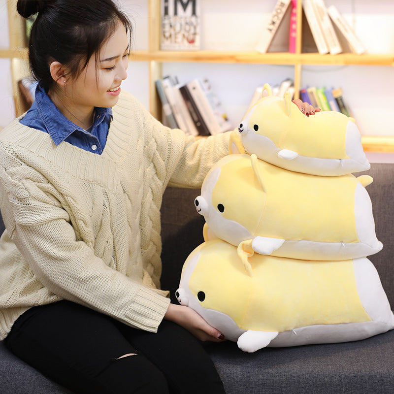 Cute Corgi Plush Toy Dog Plush Stuffed Animals Soft Cartoon Corgi Pillow Lovely Christmas Gift for Kids Kawaii Valentine Present