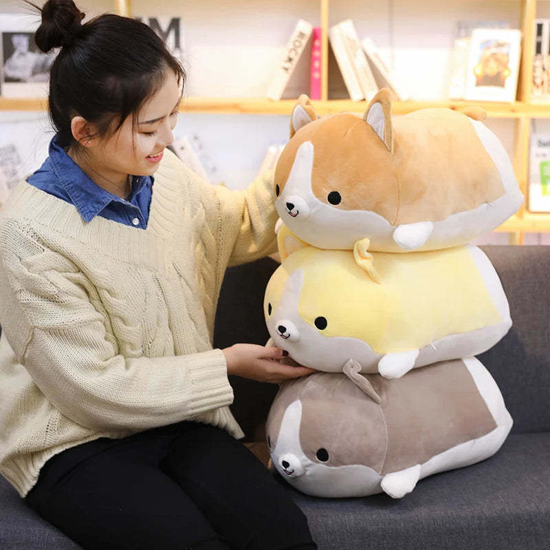 Cute Corgi Plush Toy Dog Plush Stuffed Animals Soft Cartoon Corgi Pillow Lovely Christmas Gift for Kids Kawaii Valentine Present