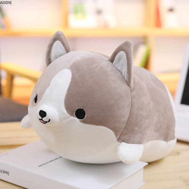 Cute Corgi Plush Toy Dog Plush Stuffed Animals Soft Cartoon Corgi Pillow Lovely Christmas Gift for Kids Kawaii Valentine Present