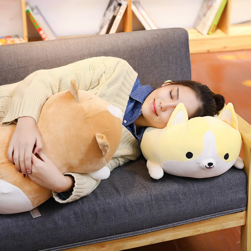 Cute Corgi Plush Toy Dog Plush Stuffed Animals Soft Cartoon Corgi Pillow Lovely Christmas Gift for Kids Kawaii Valentine Present