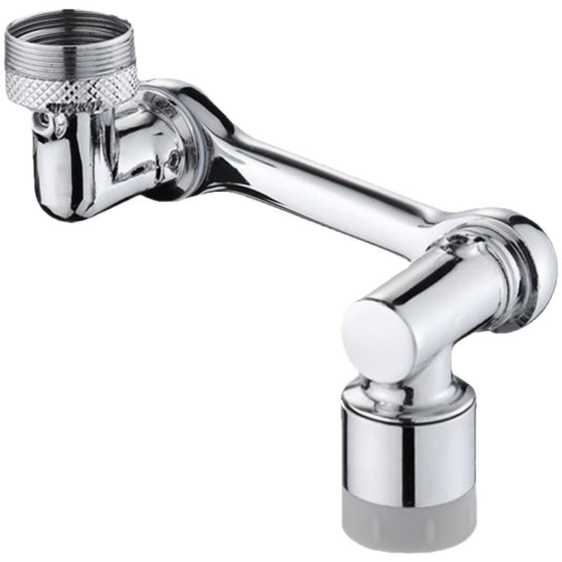 Chrome bathroom faucet on a white background