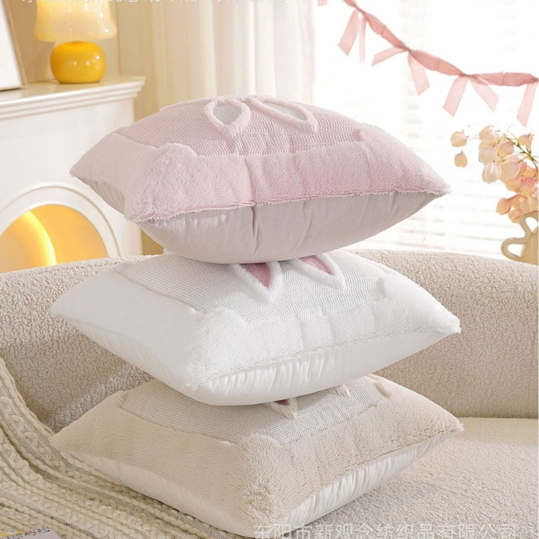Cute Easter pillowcases with positioning bunnies, perfect for bedside decorations. A hot-selling cross-border wholesale pillowcase.