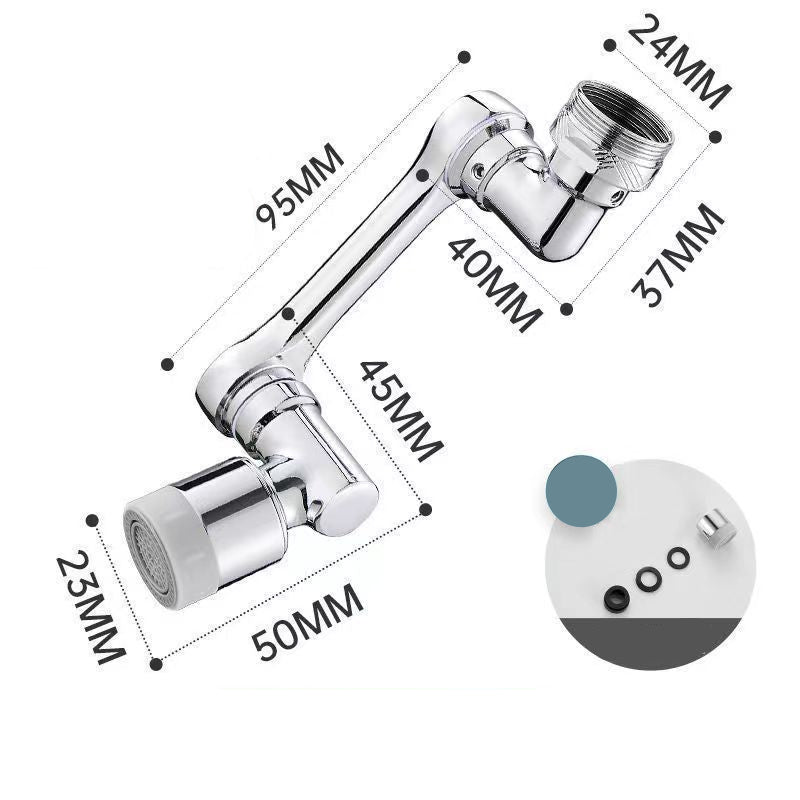 Chrome bathroom faucet with dimensions labeled on a white background