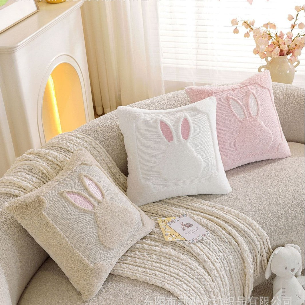 Cute Easter pillowcases with positioning bunnies, perfect for bedside decorations. A hot-selling cross-border wholesale pillowcase.